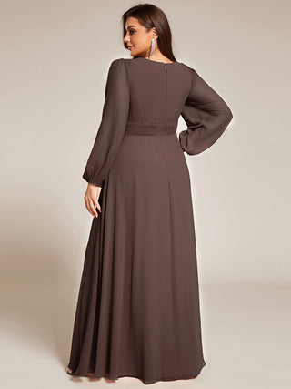 Long Sleeve Pleated Ruched A-Line Floor Length Bridesmaid Dresses (New SKU ES01068)