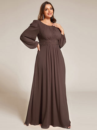 Long Sleeve Pleated Ruched A-Line Floor Length Bridesmaid Dresses (New SKU ES01068)