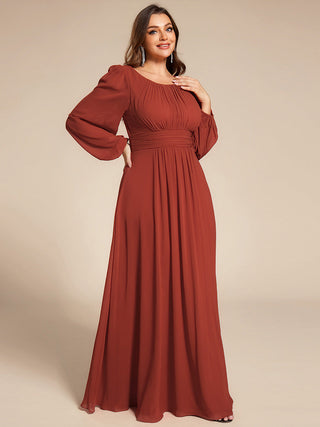 Long Sleeve Pleated Ruched A-Line Floor Length Bridesmaid Dresses (New SKU ES01068)
