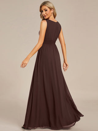 Embroidered Chiffon A-Line Floor Length Bridesmaid Dress