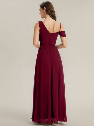 Plus Size Sleeveless Cowl Neck A-Line Chiffon Maxi Bridesmaid Dresses