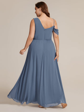 Short Sleeves Asymmetrical Sequin A-Line Floor Length Bridesmaid Dresses