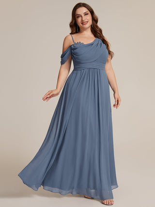 Short Sleeves Asymmetrical Sequin A-Line Floor Length Bridesmaid Dresses