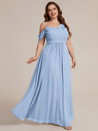 Short Sleeves Asymmetrical Sequin A-Line Floor Length Bridesmaid Dresses