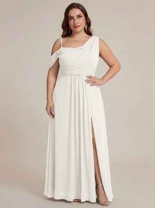 Short Sleeves Asymmetrical Sequin A-Line Floor Length Bridesmaid Dresses