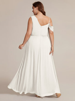 Short Sleeves Asymmetrical Sequin A-Line Floor Length Bridesmaid Dresses