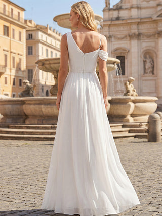 Short Sleeves Asymmetrical Sequin A-Line Floor Length Bridesmaid Dresses