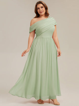 Strapless Asymmetrical A-Line Gathered Floor Length Bridesmaid Dresses