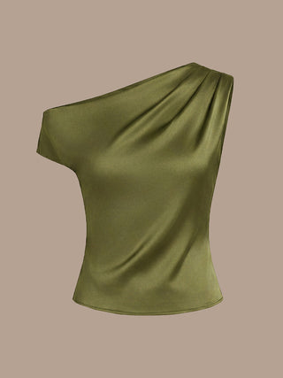 Short Sleeve Off-Shoulder Non-Stretch A-Line Evening Tops