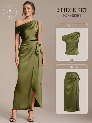 Short Sleeve Off-Shoulder Non-Stretch A-Line Evening Tops
