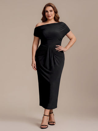 Short Sleeve Off-Shoulder High Stretch A-Line Evening Tops