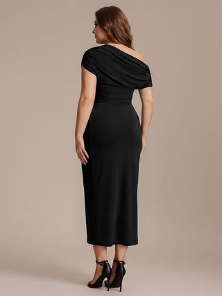 Short Sleeve Off-Shoulder High Stretch A-Line Evening Tops
