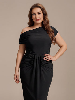 Short Sleeve Off-Shoulder High Stretch A-Line Evening Tops