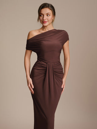 Short Sleeve Off-Shoulder High Stretch A-Line Evening Tops