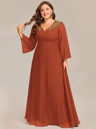 Evening Sequin Dresse with Sequin Embroidery
