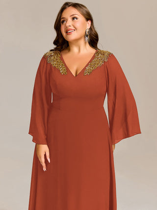 Evening Sequin Dresse with Sequin Embroidery