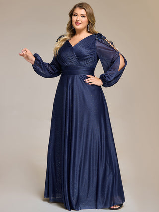 Split Evening Chiffon Dress with Bead or hot drill decoration