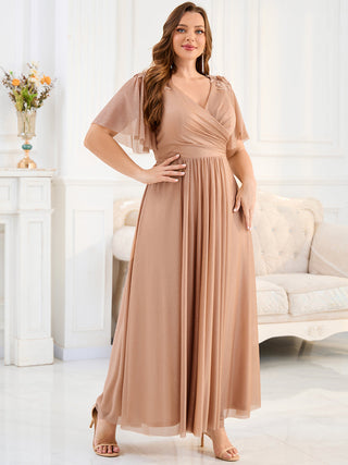 Evening Sequin Dresse with Pleated Applique Details