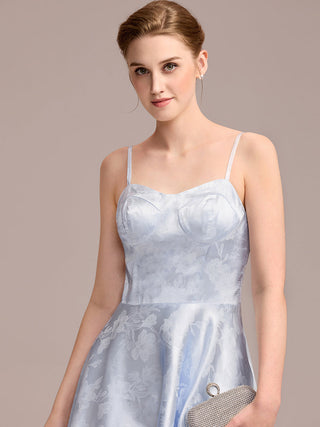 Sleeveless Sweetheart Neck Embroidered A-Line Midi Wedding Guest Dresses