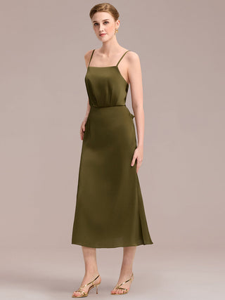 Strapless Adjustable Spaghetti Straps Fishtail Midi Wedding Guest Dresses