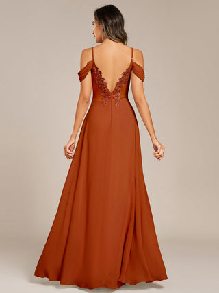 Short Sleeve V-Neck Appliques A-Line Floor Length Bridesmaid Dresses