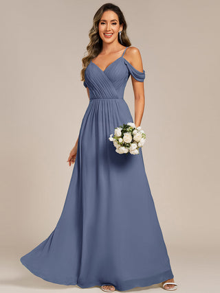 Short Sleeve V-Neck Appliques A-Line Floor Length Bridesmaid Dresses