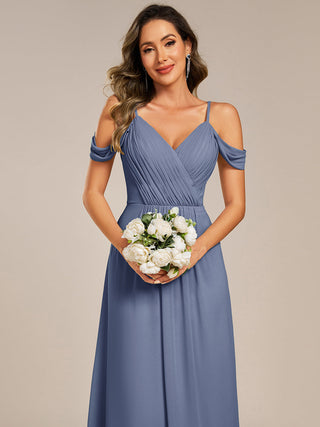 Short Sleeve V-Neck Appliques A-Line Floor Length Bridesmaid Dresses