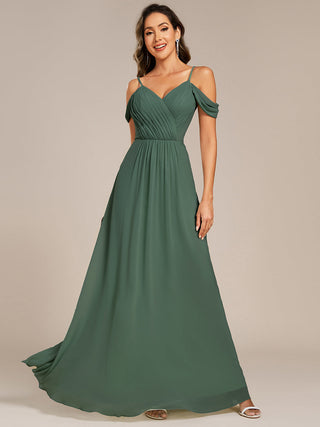 Short Sleeve V-Neck Appliques A-Line Floor Length Bridesmaid Dresses