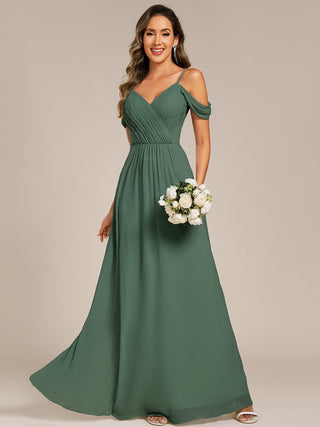 Short Sleeve V-Neck Appliques A-Line Floor Length Bridesmaid Dresses