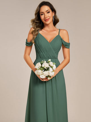 Short Sleeve V-Neck Appliques A-Line Floor Length Bridesmaid Dresses