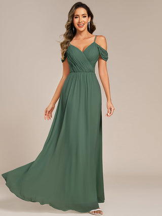 Short Sleeve V-Neck Appliques A-Line Floor Length Bridesmaid Dresses