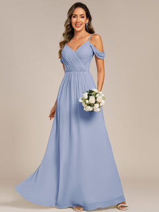 Short Sleeve V-Neck Appliques A-Line Floor Length Bridesmaid Dresses