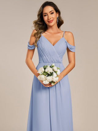 Short Sleeve V-Neck Appliques A-Line Floor Length Bridesmaid Dresses