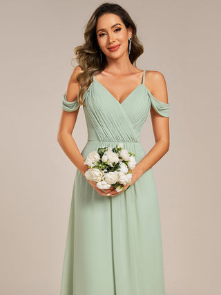 Short Sleeve V-Neck Appliques A-Line Floor Length Bridesmaid Dresses