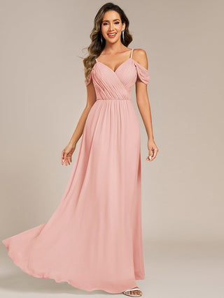 Short Sleeve V-Neck Appliques A-Line Floor Length Bridesmaid Dresses