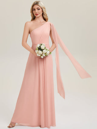 Sleeveless Asymmetrical A-Line High Stretch Floor Length Bridesmaid Dresses