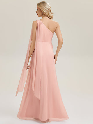 Sleeveless Asymmetrical A-Line High Stretch Floor Length Bridesmaid Dresses