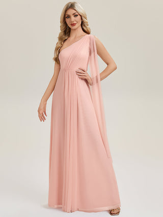 Sleeveless Asymmetrical A-Line High Stretch Floor Length Bridesmaid Dresses