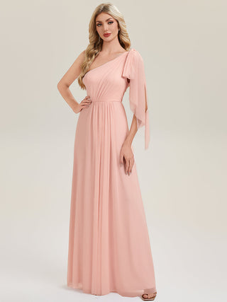 Sleeveless Asymmetrical A-Line High Stretch Floor Length Bridesmaid Dresses