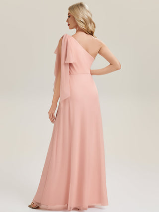Sleeveless Asymmetrical A-Line High Stretch Floor Length Bridesmaid Dresses