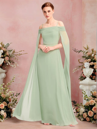 Everi Chiffon Floating Sleeves Bridesmaid Dress