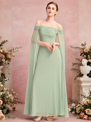 Everi Chiffon Floating Sleeves Bridesmaid Dress