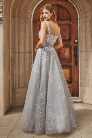 PEARLEQUE BALL GOWN WITH CRYSTAL BUCKLE-A1181