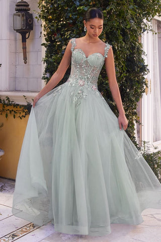 A1258 EMBELLISHED A-LINE TULLE BALL GOWN
