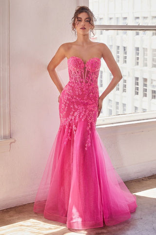 CB139 STRAPLESS EMBELLISHED MERMAID GOWN