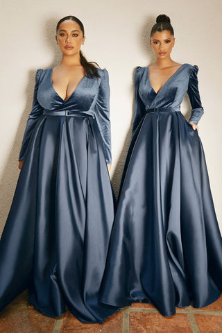 CURVE BALL GOWN WITH LONG SLEEVES CD226C