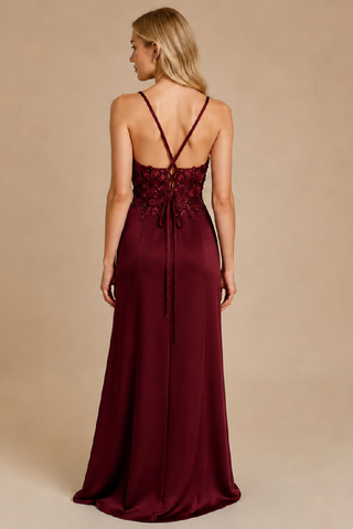 Esmeralda Evening Dress in Burgundy