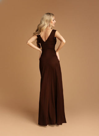 Isabella Elegant Occasion Dress in Brown