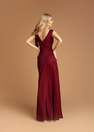 Isabella Elegant Occasion Dress in Cherry