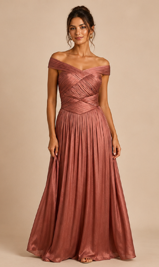 Isaline Evening Dress in Rosewood